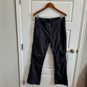 Prana Womens Halle Straight Pants Hiking Mid Rise Roll Up Leg Coal Sz 10